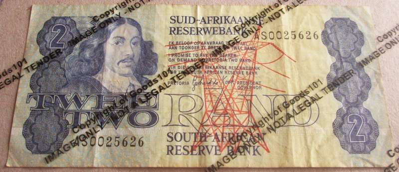 Two Rand Republic of South Africa Serial Nr AS0025626