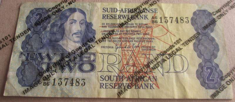 Two Rand Republic of South Africa Serial Nr A6 86 137483