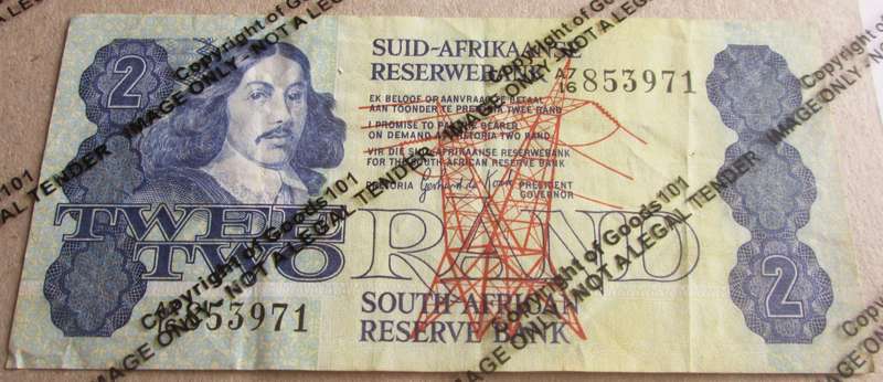 Two Rand Republic of South Africa Serial Nr A7 16 853971