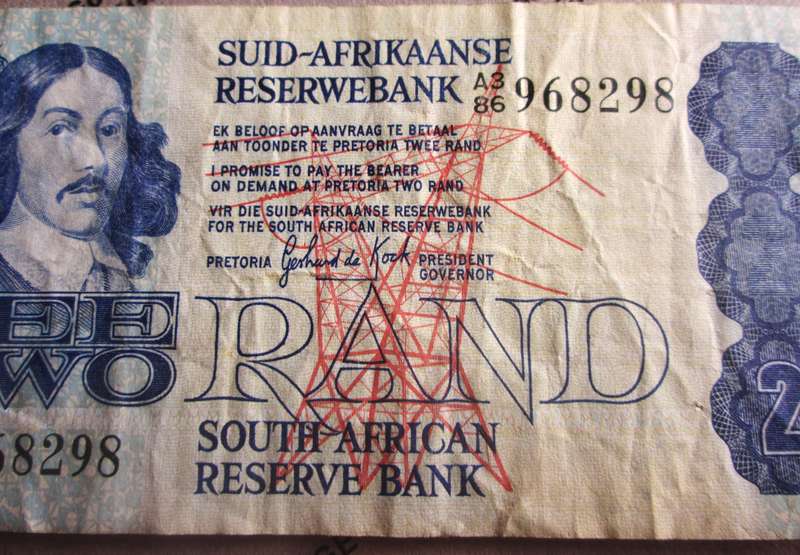 Two Rand Republic of South Africa Serial Nr A3 86 968298