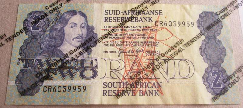 Two Rand Republic of South Africa Serial Nr CR6039959