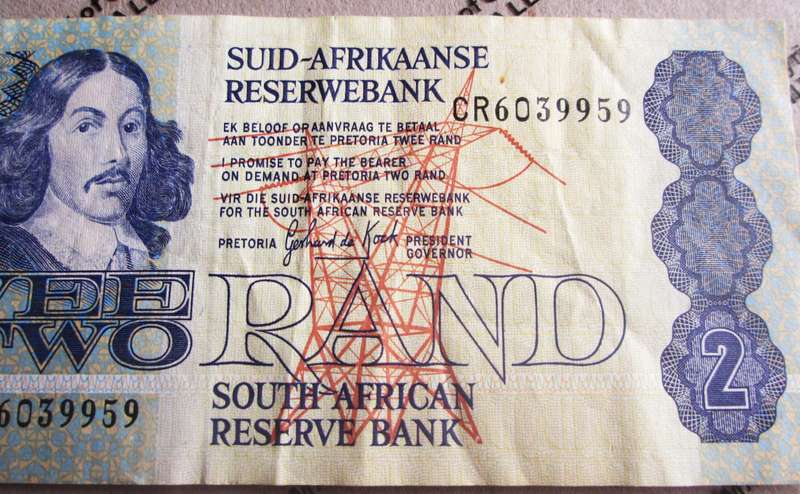 Two Rand Republic of South Africa Serial Nr CR6039959