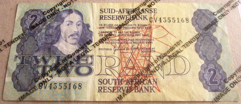 Two Rand Republic of South Africa Serial Nr CV4355168