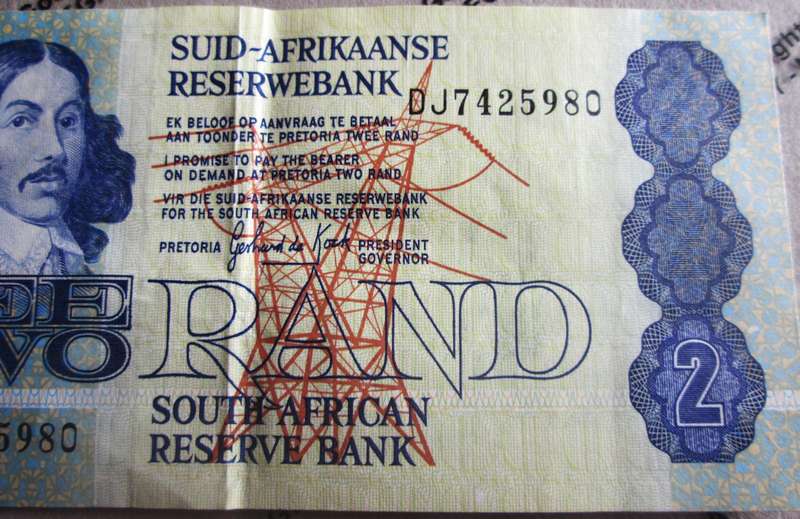 Two Rand Republic of South Africa Serial Nr DJ7425980