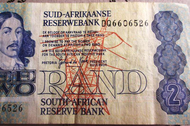 Two Rand Republic of South Africa Serial Nr DQ6606526
