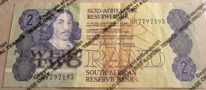 Two Rand Republic of South Africa Serial Nr GR7797193