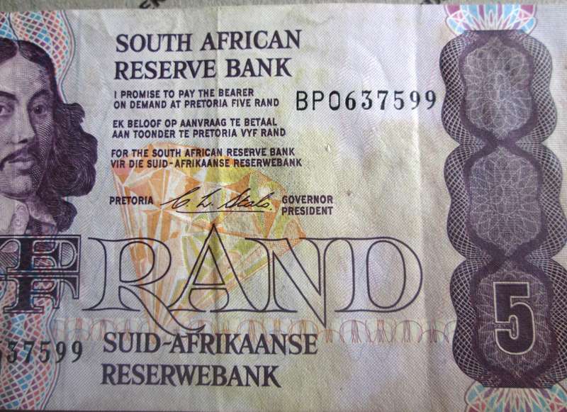 Five Rand Republic of South Africa Serial Nr BP0637599