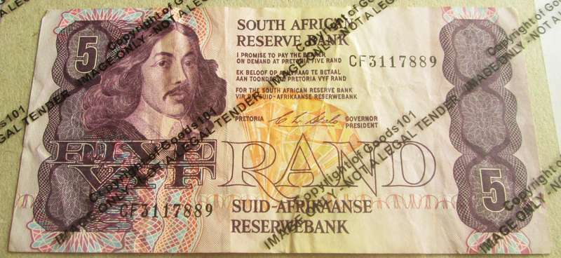 Five Rand Republic of South Africa Serial Nr CF3117889