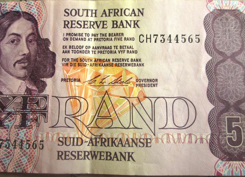 Five Rand Republic of South Africa Serial Nr CH7344565