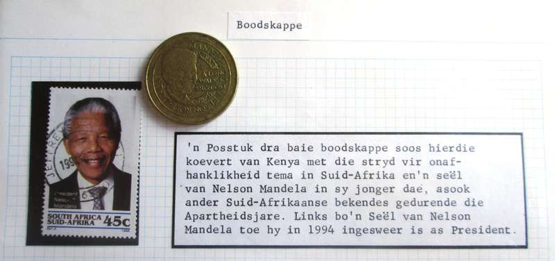 Mandela Stamp with First Day Cover Kenya and Token