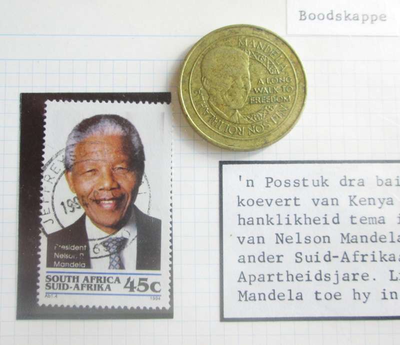 Mandela Stamp with First Day Cover Kenya and Token