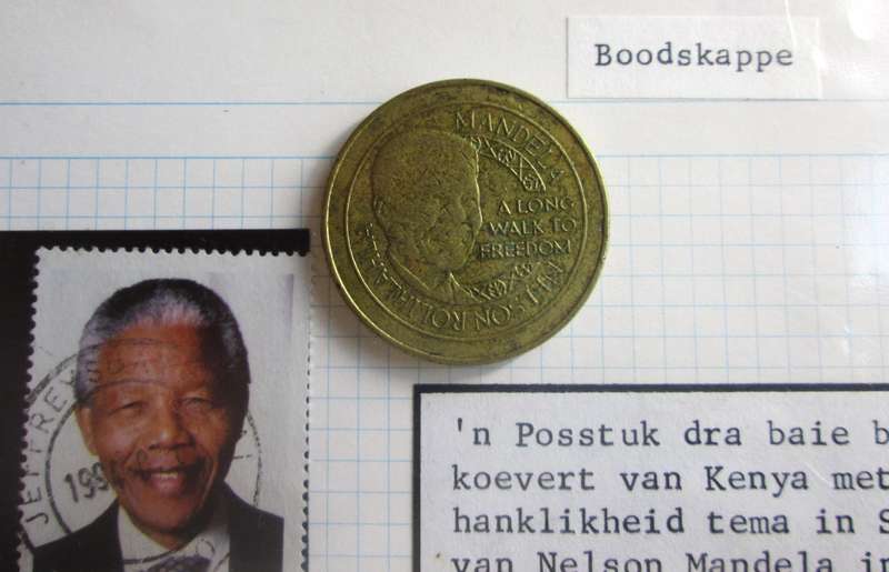Mandela Stamp with First Day Cover Kenya and Token
