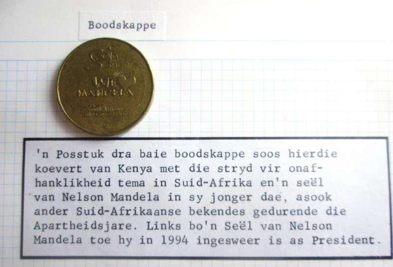 Mandela Stamp with First Day Cover Kenya and Token