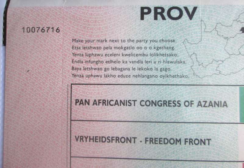 1994 South Africa Provincial 2 Voting Ballots Papers Nelson Mandela