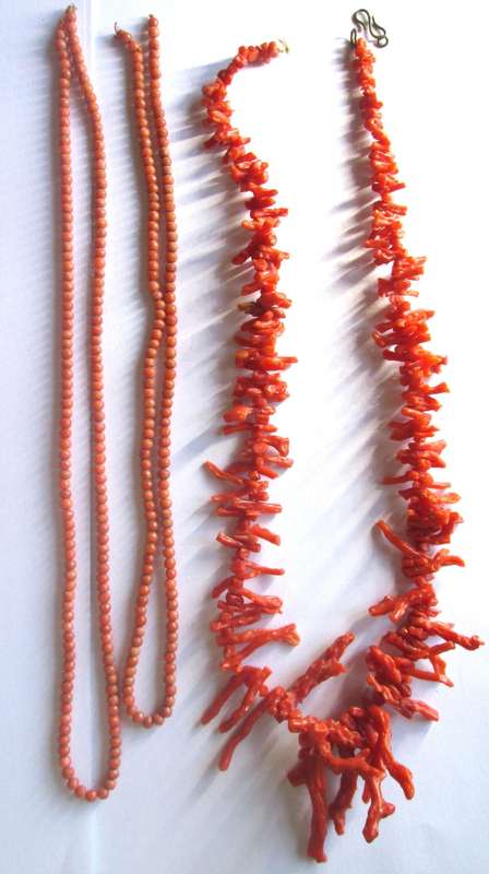 Red Coral Necklaces with Extras