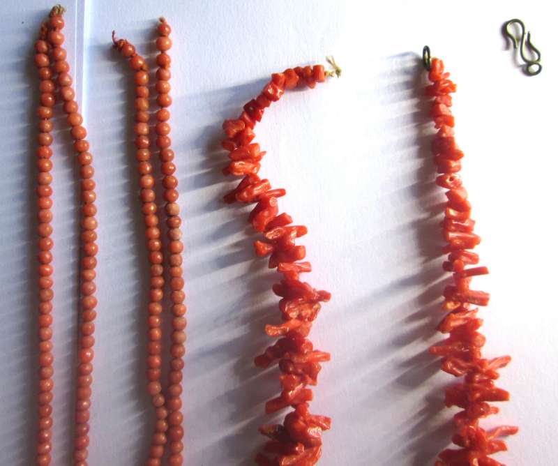 Red Coral Necklaces with Extras