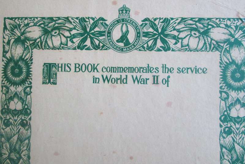 Springbok Records The Book to Commemorate the Service in WWII