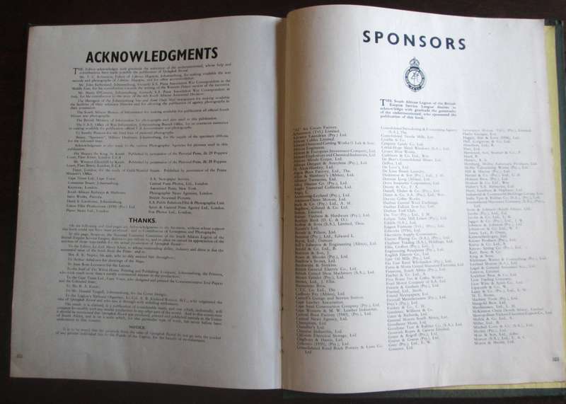 Springbok Records The Book to Commemorate the Service in WWII