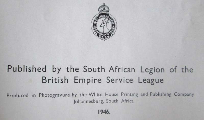 Springbok Records The Book to Commemorate the Service in WWII