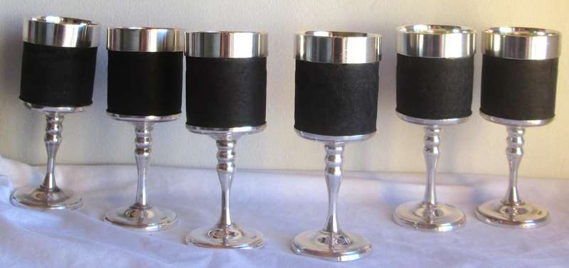 Wine Goblets with Leather Binding