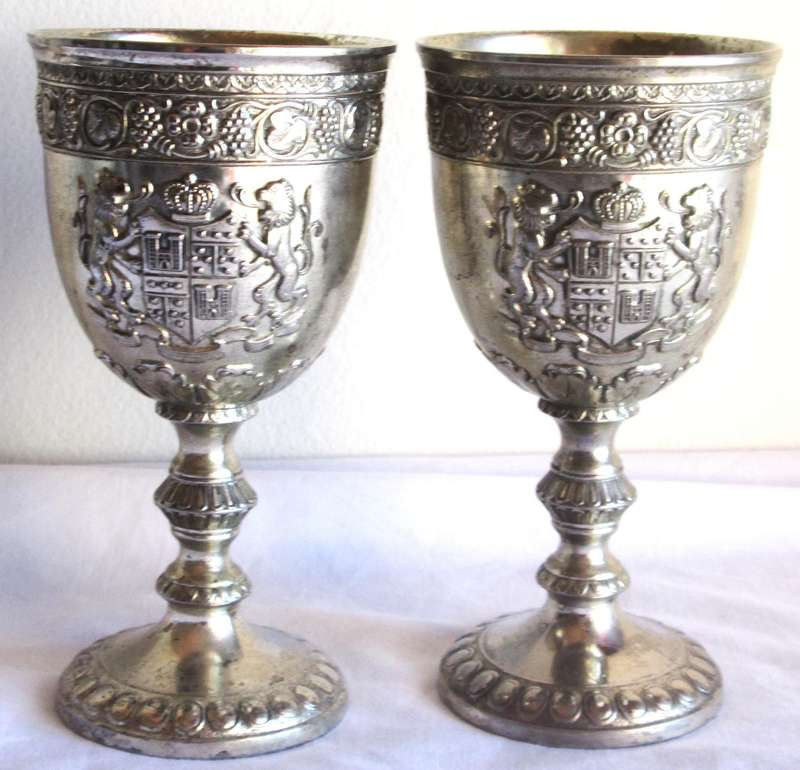 Silver Plated Crest Goblets Wine Cup