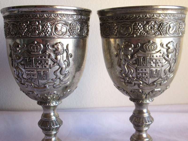 Silver Plated Crest Goblets Wine Cup