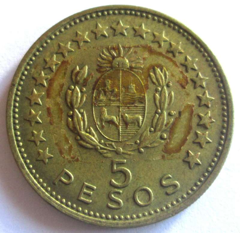 1965 Uruguay 5 Pesos