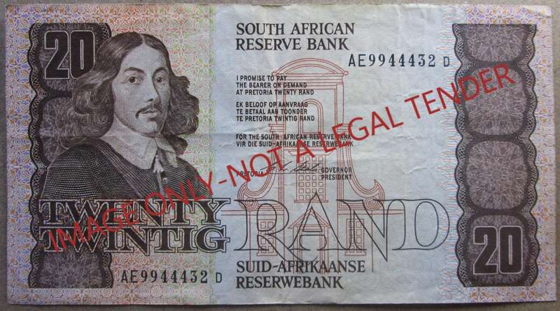 Twenty Rand South Africa Serial Nr AE9944432D