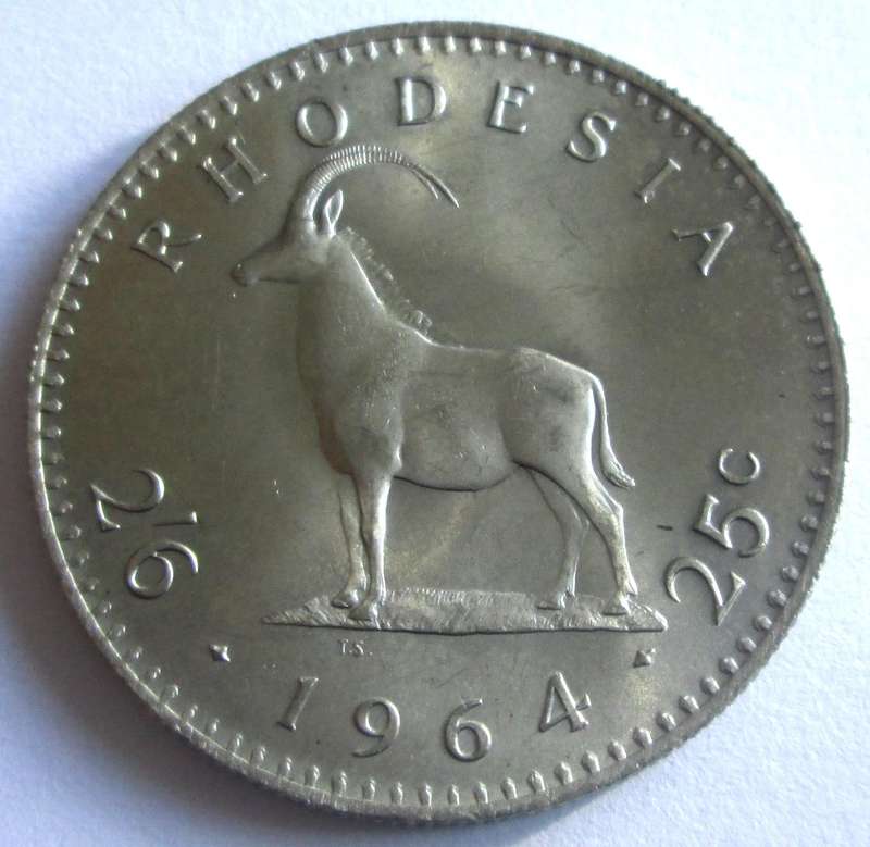 1964 Rhodesia 25 Cents