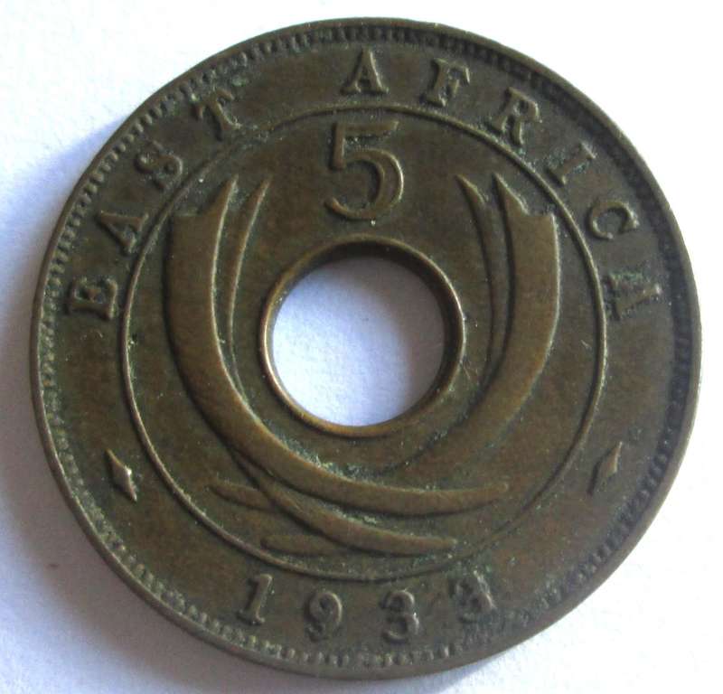 1933 East Africa 5 Cents