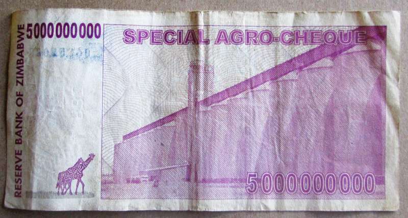 2008 Zimbabwe 5 Billion Dollars AG6355038