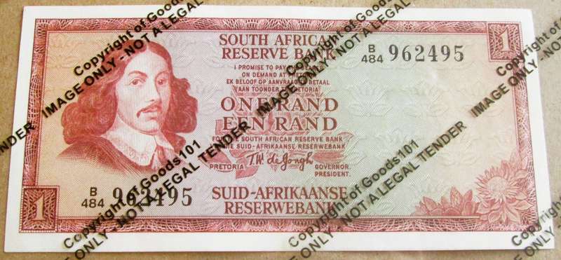 One Rand Republic of South Africa Serial Nr A484 962495