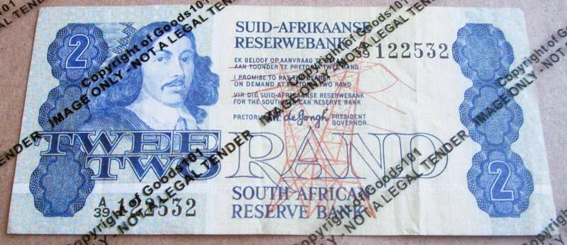 Two Rand Republic of South Africa Serial Nr A39 122532
