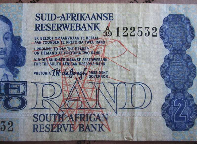 Two Rand Republic of South Africa Serial Nr A39 122532