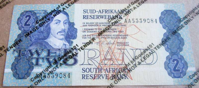 Two Rand Republic of South Africa Serial Nr AA5339084