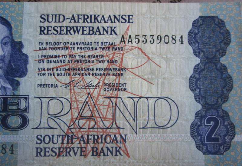 Two Rand Republic of South Africa Serial Nr AA5339084