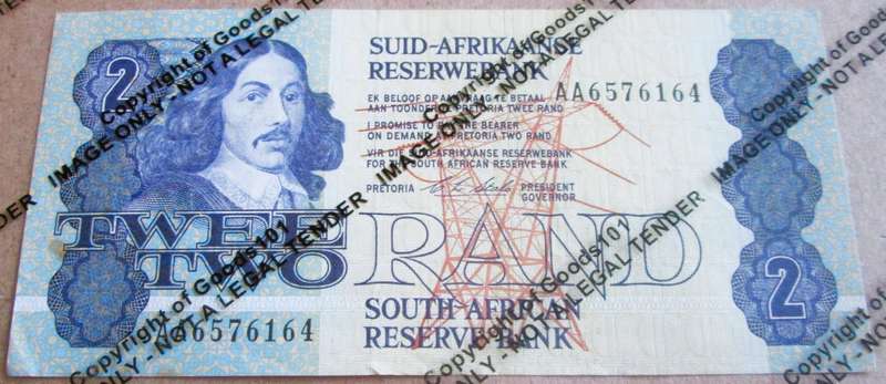 Two Rand Republic of South Africa Serial Nr AA6576164