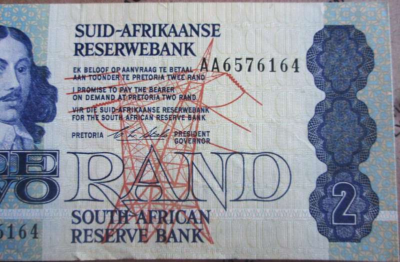 Two Rand Republic of South Africa Serial Nr AA6576164