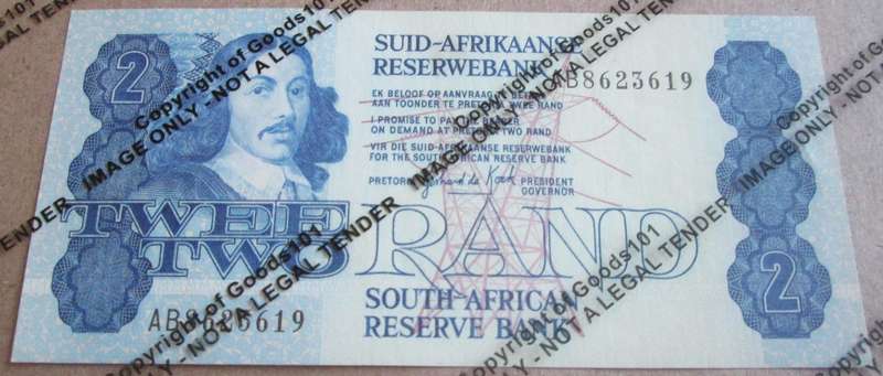 Two Rand Republic of South Africa Serial Nr AB8623619