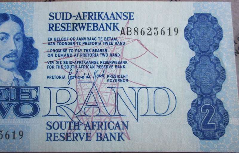 Two Rand Republic of South Africa Serial Nr AB8623619