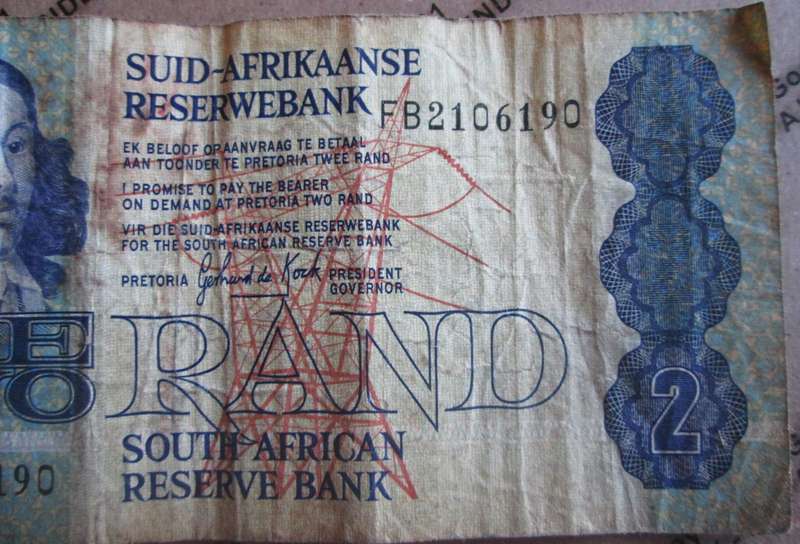 Two Rand Republic of South Africa Serial Nr FB2106190