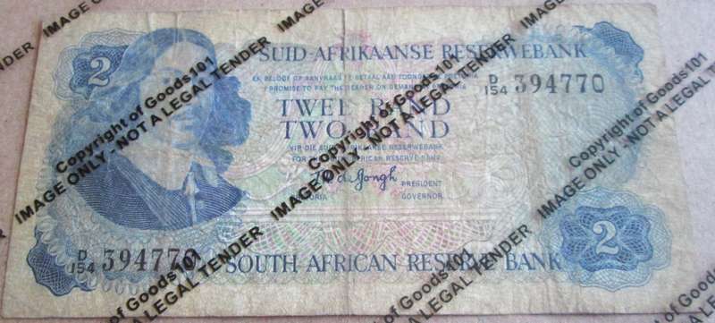 Two Rand Republic of South Africa Serial Nr D154 394770