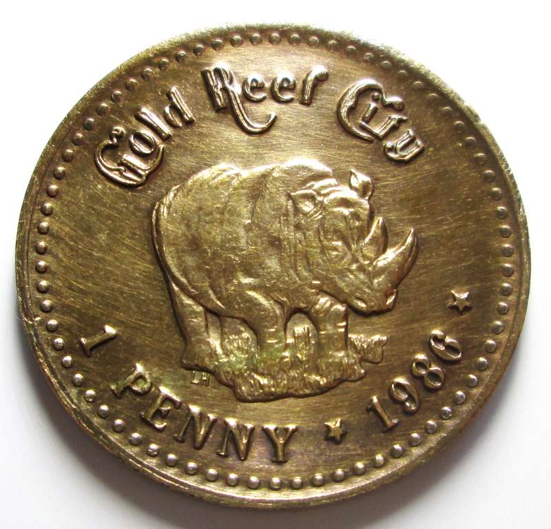 1986 Gold Reef City 1 Penny Souvenir Tourist Token