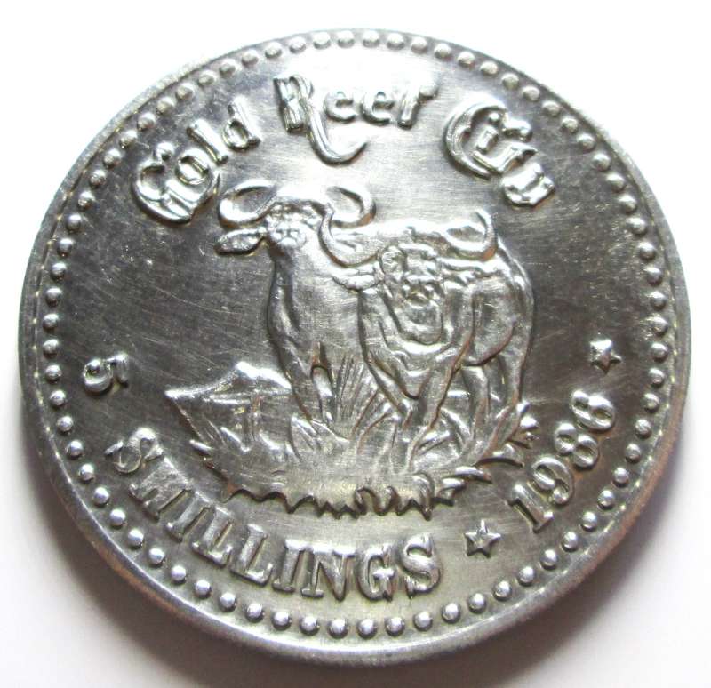 1986 Gold Reef City 5 Shillings Souvenir Tourist Token