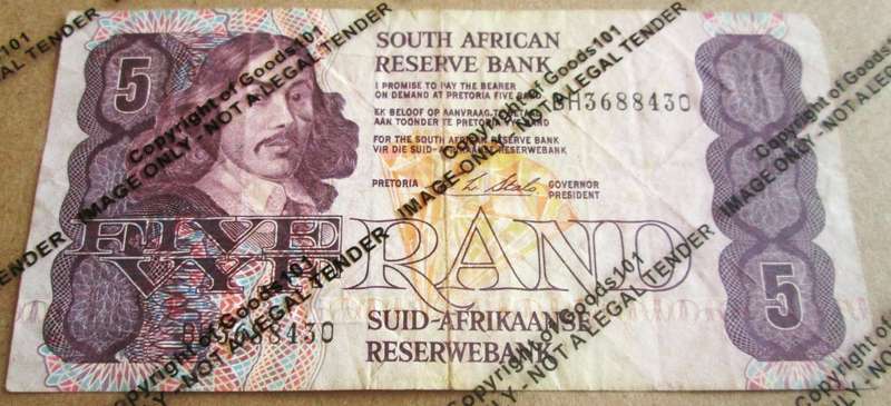 Five Rand Republic of South Africa Serial Nr BH3688430