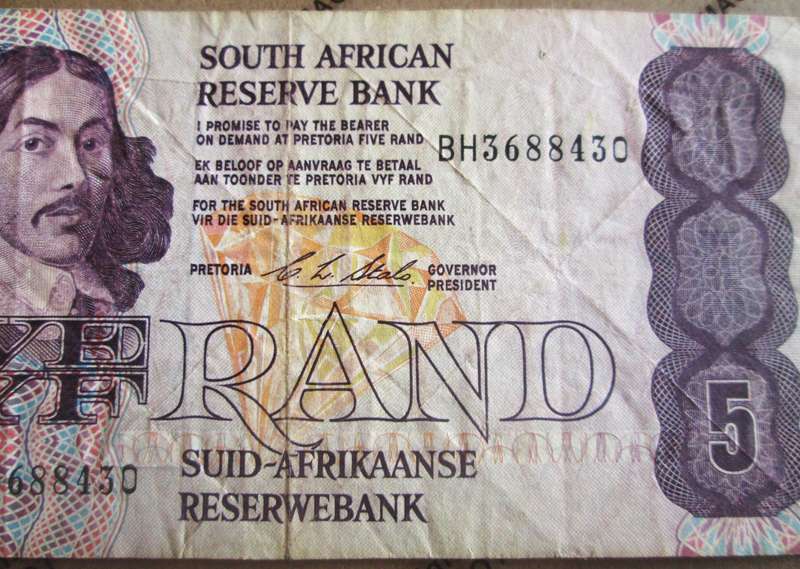 Five Rand Republic of South Africa Serial Nr BH3688430