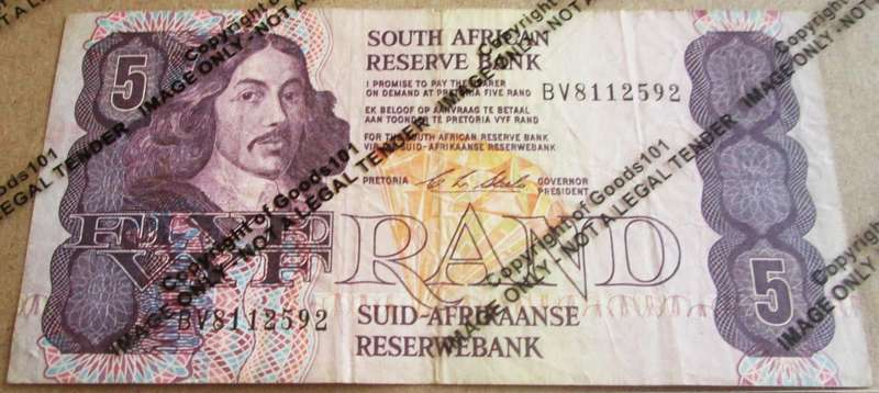 Five Rand Republic of South Africa Serial Nr BV8112592