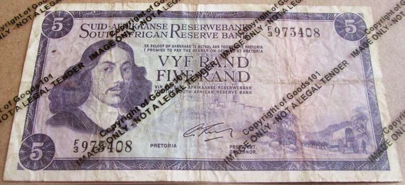 Five Rand Republic of South Africa Serial Nr F3 973408
