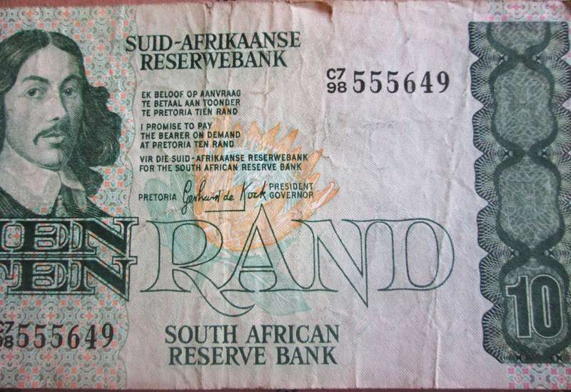 Ten Rand Republic of South Africa Serial Nr C798 555649