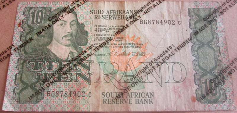 Ten Rand Republic of South Africa Serial Nr BG8784902C